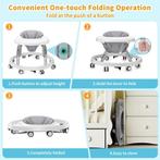 Loopstoel - Baby walker - Loopwagen - Opvouwbaar - Grijs, Verzenden, Zo goed als nieuw