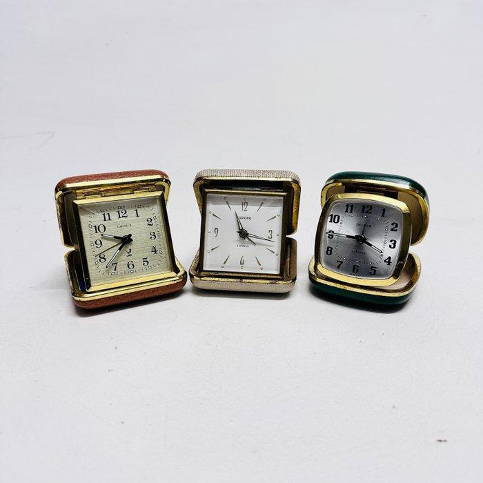 Reisklok (3) - JAZ, Europa, Deluxe - Metaal, Glas -, Antiek en Kunst, Curiosa en Brocante