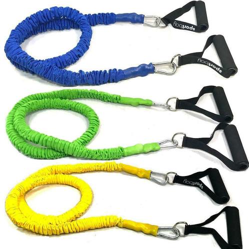Fitness weerstandelastiek tubes | Weerstandsbanden | Premium, Sport en Fitness, Fitnessmaterialen, Nieuw, Armen, Benen, Borst
