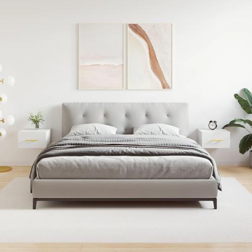 vidaXL Nachtkastjes 2 st wandgemonteerd 35x35x20 cm wit, Huis en Inrichting, Kasten | Overige, Nieuw, Verzenden