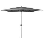 vidaXL Parasol 3-laags met aluminium paal 2,5x2,5 m, Tuin en Terras, Parasols, Verzenden, Nieuw