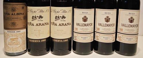 1982 Viña Albina , 1993 x2 Viña Arana, 1995 x3 Vallemayor -, Verzamelen, Wijnen