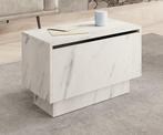 Meubella | salontafel wit marmerlook met klep 30x60x40cm, Minder dan 50 cm, 50 tot 100 cm, Verzenden, Nieuw