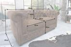 Chesterfield 2-zitsbank 150cm antiekbruin met knoopstiksel, Huis en Inrichting, Ophalen of Verzenden, Nieuw