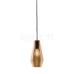 Panzeri Olivia Hanglamp, plafondkapje zwart/glas brons, Verzenden, Nieuw