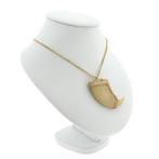 Gouden gourmetschakel ketting met vaste hanger van een ti..., Sieraden, Tassen en Uiterlijk, Kettingen, Ophalen of Verzenden, Gebruikt