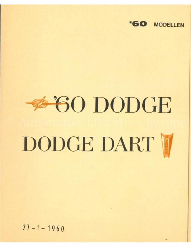 1960 DODGE DART BROCHURE NEDERLANDS, Boeken, Auto's | Folders en Tijdschriften