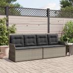 vidaXL Tuinbank met kussen Grijs Poly riet, Tuin en Terras, Tuinsets en Loungesets, Verzenden, Nieuw, Rotan