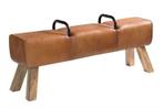 Retro bank TURNBOCK 134cm met echt lederen bekleding, Huis en Inrichting, Ophalen of Verzenden, Nieuw