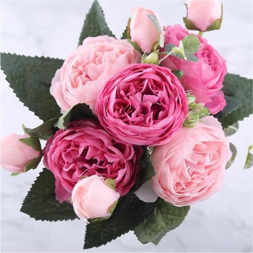 Kunst Boeket - Zijden Rozen Roos Bloemen Luxe Boeketten, Huis en Inrichting, Woonaccessoires | Kunstplanten en Kunstbloemen, Nieuw