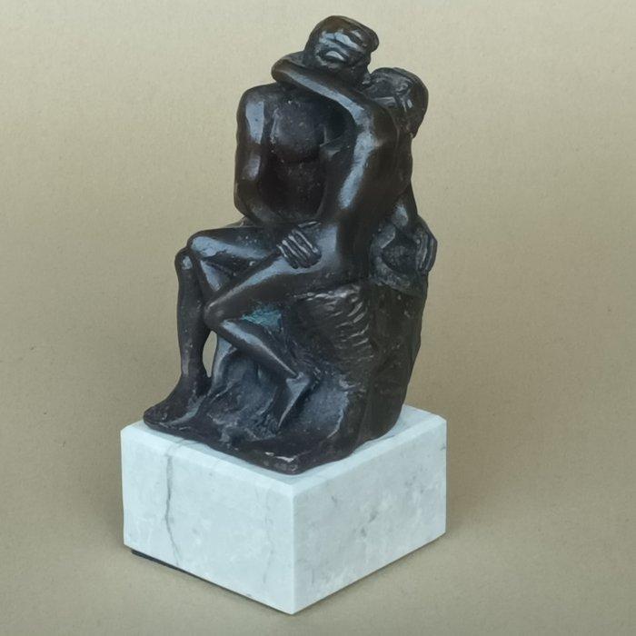 Beeld, De Kus - 17 cm - Brons, Marmer, Antiek en Kunst, Kunst | Designobjecten