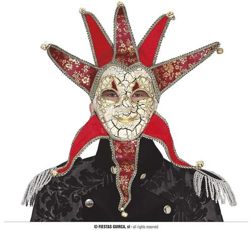 Venetiaans masker rood Barozzi, Hobby en Vrije tijd, Feestartikelen, Nieuw, Ophalen of Verzenden