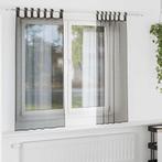 vidaXL Gordijnen voile met tab top 2 st zwart, Verzenden, Nieuw, Zwart