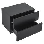 Zwevend Nachtkastje - 40 x 29 x 30 cm - Zwart - 2 Lades