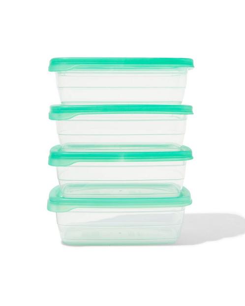 HEMA Vershoudbakjes 600ml - 4 stuks 4=40% / 3=30% / 2=20%, Huis en Inrichting, Keuken | Potten en Pannen, Nieuw, Verzenden