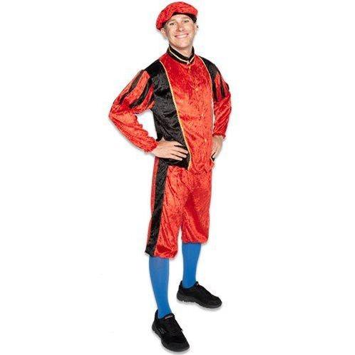 Pietenpak Velours Rood/Zwart, Hobby en Vrije tijd, Feestartikelen, Nieuw, Verzenden