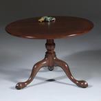 Verlaagde massief mahonie tilttop ca 1775  No301870, Antiek en Kunst, Antiek | Meubels | Tafels, Ophalen of Verzenden