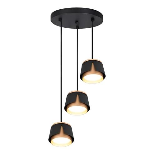 Hanglamp rond Ø25CM | Tulip | Zwart/ Goud | 3x GX53 fitting, Huis en Inrichting, Lampen | Hanglampen, 50 tot 75 cm, Nieuw, Metaal