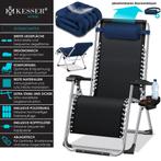 Tuinstoel - Ligstoel - Verstelbaar - Opvouwbaar - Blauw - KE, Tuin en Terras, Verzenden, Zo goed als nieuw