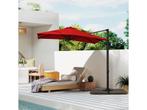 Coast Zweefparasol - Rechthoekig - 360° draaibaar - Rood -, Verzenden, Nieuw