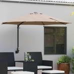vidaXL Tuinparasol Taupe en Zwart 248 x 248 x 148 cm, Tuin en Terras, Verzenden, Nieuw, 2 tot 3 meter