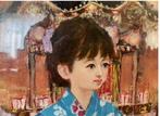 Festival Girl () Original oil painting by one of Japans