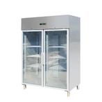 RVS vriezer met glazen deuren GN2/1 1400-1333 Liter -18° tot, Verzenden, Nieuw in verpakking, Koelen en Vriezen
