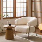Fauteuil Zola Plush Creme | 86x74x78cm, Huis en Inrichting, Fauteuils, Ophalen, Nieuw