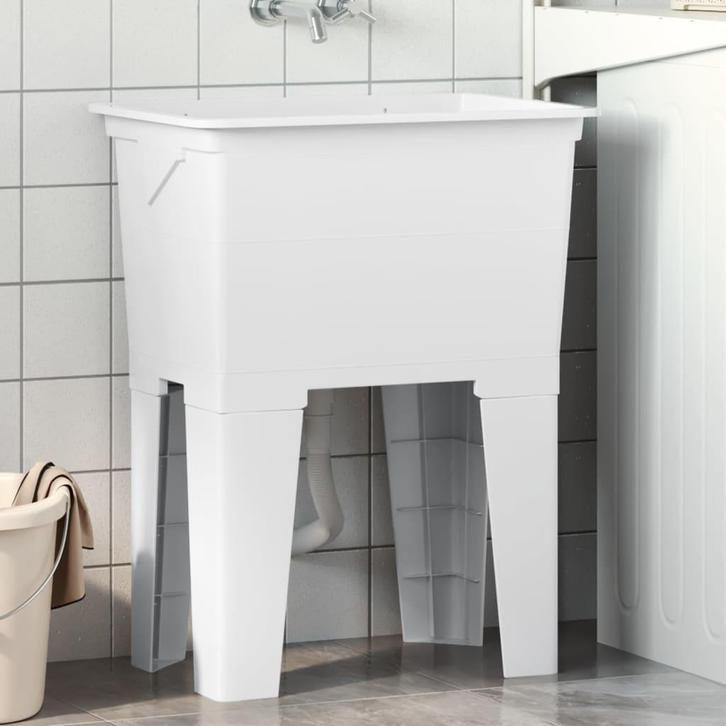 vidaXL Waskuip 59x41x75 cm hars wit, Doe-het-zelf en Verbouw, Sanitair, Nieuw, Verzenden