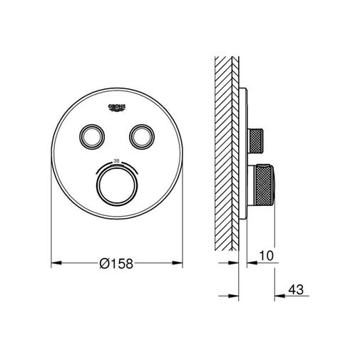 Thermostatische Douchekraan Grohe Grohtherm Smart Control, Doe-het-zelf en Verbouw, Sanitair, Ophalen of Verzenden