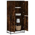 vidaXL buffetkast 68x35x139 cm bewerkt hout gerookt, Huis en Inrichting, Minder dan 50 cm, Verzenden, Nieuw, Minder dan 100 cm