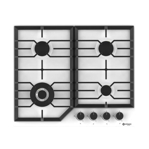 Wiggo WH-G634RL(W) - Inbouw gaskookplaat met Wok - 60cm - Wi, Witgoed en Apparatuur, Kookplaten, Nieuw, Verzenden