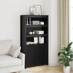 vidaXL buffetkast 80x35x154 cm massief grenenhout zwart, Verzenden, Nieuw, 50 tot 100 cm, Minder dan 100 cm