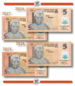 Nigeria 5 Naira 2016,2017,2018,2019 Unc Polymer, Postzegels en Munten, Bankbiljetten | Afrika, Setje, Ophalen of Verzenden, Nigeria