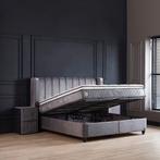 Opberg boxspring Ophelia 160x200 grijs, Verzenden, Nieuw, Overige kleuren, Modern