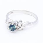 Ring - 18 karaat Witgoud Saffier - Diamant, Nieuw