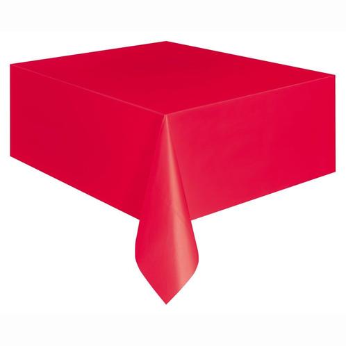 Rood Tafelkleed Plastic 2,74m, Hobby en Vrije tijd, Feestartikelen, Nieuw, Verzenden