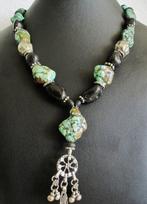 Turquoise - Zilver, Turkoois, onyx - Halsketting