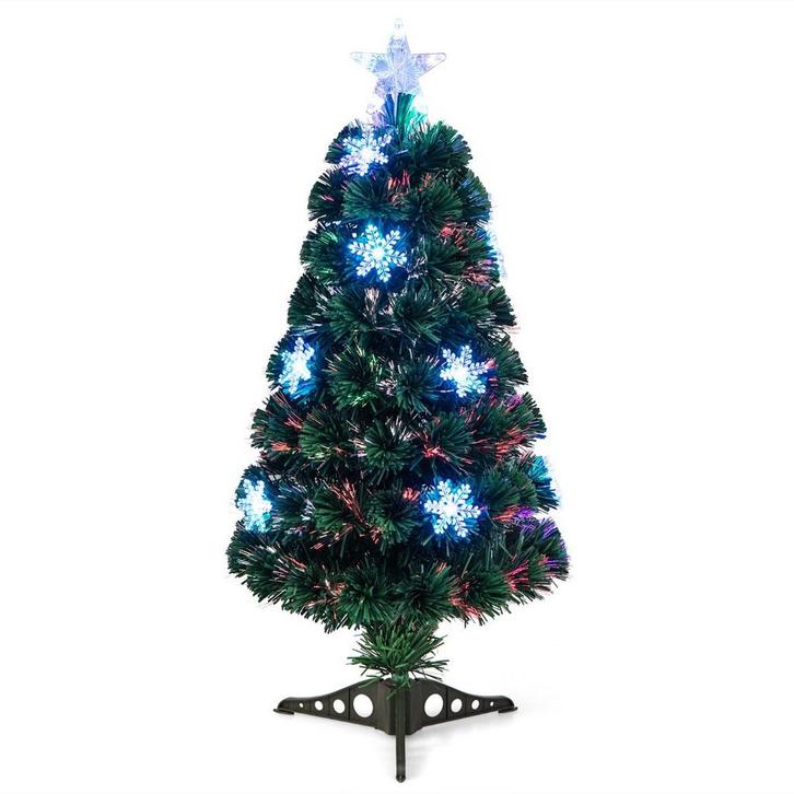 2dekans | Kunstkerstboom met glasvezel verlichting en, Diversen, Kerst, Zo goed als nieuw, Ophalen of Verzenden