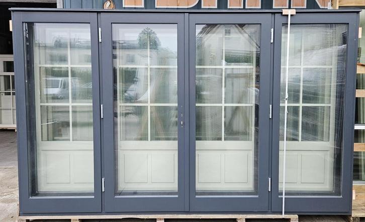 Kom nu langs! Ruime voorraad dubbele deuren en raamkozijnen, Doe-het-zelf en Verbouw, Kozijnen en Schuifpuien, Nieuw, Inclusief glas