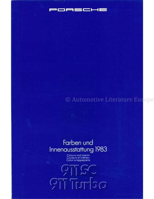 1983 PORSCHE 911 SC TURBO KLEUREN UITRUSTING BROCHURE DUITS, Boeken, Auto's | Folders en Tijdschriften, Porsche