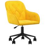 Gele Design Kantoorstoel Fluweel | Retourdeal | Comfortabel!, Ophalen of Verzenden, Nieuw, Geel, Bureaustoel