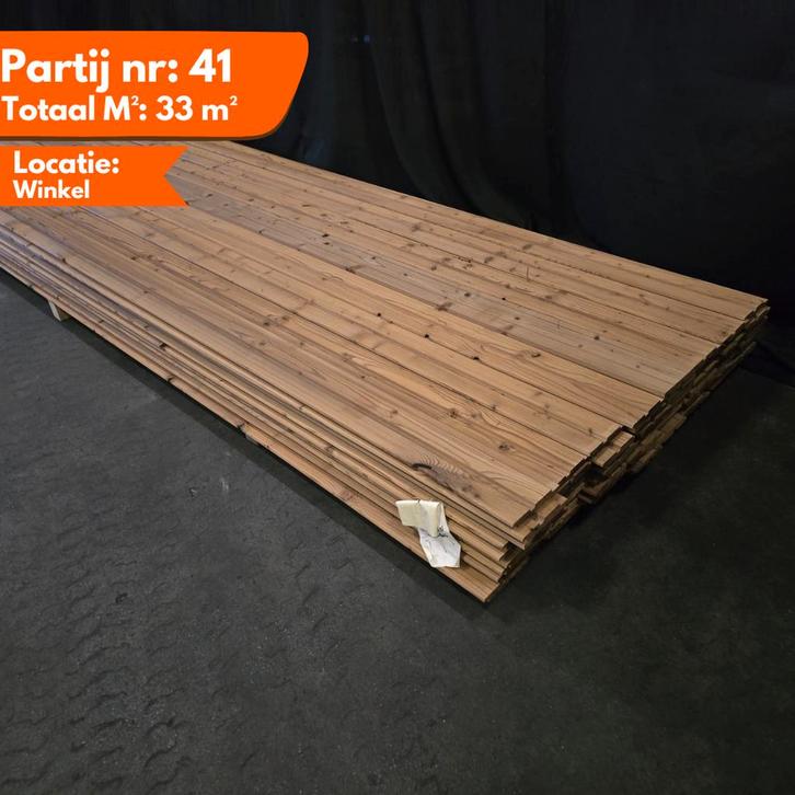 Thermo vuren dubbel rhombus 3900x140-130x18mm, Doe-het-zelf en Verbouw, Platen en Panelen, Ophalen of Verzenden