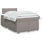 vidaXL Boxspring met matras stof taupe 120x200 cm, Verzenden, Nieuw, Twijfelaar, 120 cm