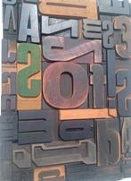 Drukblokken (53) - XL oude typografische letterblokjes -