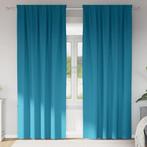 vidaXL Zwart-out Gordijnen met Ringen Turquoise Polyester, Huis en Inrichting, Stoffering | Gordijnen en Lamellen, Verzenden, Nieuw