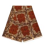 Afrikaanse stof - Bruin / oranje classic symbols - 100% kato, Ophalen of Verzenden, Nieuw
