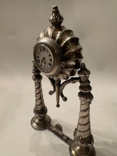 Bureauklok - - .800 zilver - 1850-1900, Antiek en Kunst, Antiek | Klokken
