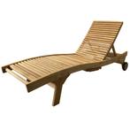 Rio ligbed 200x65xH40cm teak verstelbaar, Tuin en Terras, Ligbedden, Ophalen of Verzenden, Nieuw, Teakhout