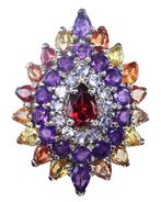 Tanzaniet - Zilver, Grote Mandala van Licht & Magie van, Antiek en Kunst